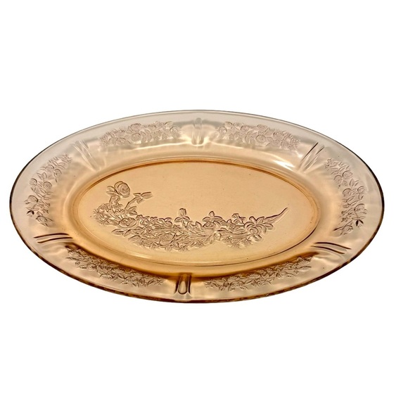 Sharon Cabbage Other - Sharon Cabbage | Pink Rose Colored Glass Serving Platter | 12”x9”